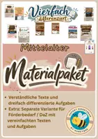Vorschau - Arbeitsblätter - Wachsendes Materialpaket Mittelalter: Völkerwanderung, Ständegesellschaft, Medizin, Aberglaube, Leben in Stadt & Dorf, - vierfach differenziert / einfache Sprache - Deckblatt