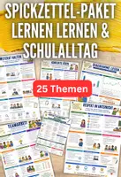 Vorschau - Poster - Materialpaket Lernen lernen - 25 Spickzettel zu Lernmethoden, Organisation und Prüfungsvorbereitung - Deckblatt