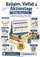 Vorschau - Arbeitsblätter - Religion, Vielfalt & Aktionstage Bundle Klasse 5–6 - Deckblatt
