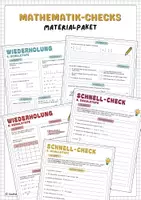 Vorschau - Arbeitsblätter - Schulstart / Schulende Mathematik - Checks (Materialpaket) - Deckblatt