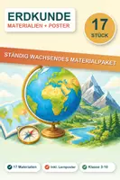 Vorschau - Stundenentwürfe - Erdkunde Paket – 17 Materialien: Klima, Kontinente & Kartenarbeit - Deckblatt