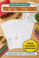 Vorschau - Stundenentwürfe - Vertretungsstunden Grundschule – 7 Stunden Deutsch, Kunst & fächerübergreifend - Deckblatt