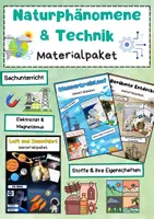 Vorschau - Arbeitsblätter - Naturphänomene & Technik Materialpaket: Wetter, Wasser, Magnetismus, Raumfahrt & Erfindungen - Deckblatt