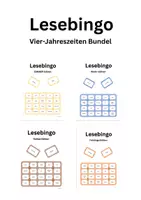 Vorschau - Arbeitsblätter - Lese-Bingo zum Lesenlernen – alle Jahreszeiten 🌷☀️🍂❄️ - Deckblatt