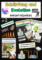 Vorschau - Arbeitsblätter - Schöpfung & Evolution Bundle: Schöpfungsgeschichten, Darwin, Selektion & Humanevolution - Deckblatt