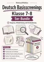 Vorschau - Arbeitsblätter - Deutsch Basisscreenings Klasse 7–8 – 5er Bundle - Deckblatt