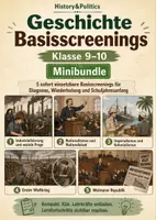 Vorschau - Arbeitsblätter - Geschichte Basisscreenings Klasse 9–10 - Deckblatt