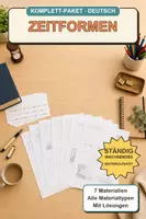 Vorschau - Unterrichtsreihen - Zeitformen des Verbs komplett – Arbeitsheft, Quiz & Vertretungsstunde Deutsch - Deckblatt