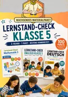 Vorschau - Arbeitsblätter - Lernstand Klasse 5 | Deutsch, Mathematik, Englisch - Deckblatt