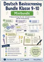 Vorschau - Arbeitsblätter - Deutsch Basisscreening Bundle Klasse 9–10 - Deckblatt