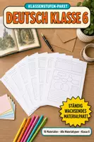 Vorschau - Stundenentwürfe - Deutsch Klasse 6 Paket – 16 Materialien: Spickzettel-Serie, Märchen & Grammatik - Deckblatt