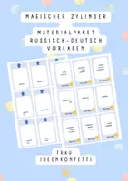 Vorschau - Spiele - Materialpaket Karten Vorlage / russisch - deutsch Magischer Zylinder - Deckblatt