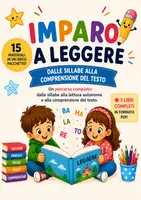 anteprima - Esercizi - Imparo a Leggere- Percorso Completo 12 materiali + 3 Libri in PDF - Pagina di copertina