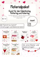 Vorschau - Stundenentwürfe - Materialpaket "Muttertag, Vatertag, Valentinstag" - KUNST | Klasse 1-4 - Deckblatt