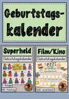 Vorschau - Mal- und Bastelvorlagen - Materialpaket, Geburtstagskalender, Klassenraum, Türplakat - Deckblatt