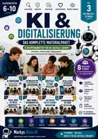 Vorschau - Unterrichtsreihen - KI & Digitalisierung – 8 Gruppenarbeiten für die Klassen 6–10 | Komplettes Unterrichtspaket zu KI, Medienkompetenz und digitaler Zukunft - Deckblatt