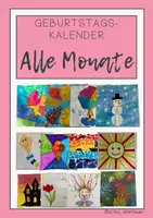 Vorschau - Mal- und Bastelvorlagen - Geburtstagskalender selbst gestalten - alle Monate - Deckblatt