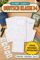 Vorschau - Unterrichtsreihen - Deutsch Klasse 30-4 XXL Paket – 37 Materialien: Wortarten & Aufsatz - Deckblatt