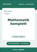 Vorschau - Arbeitsblätter - Mathematik komplett — Klasse 4 · 170 Arbeitsblätter mit Lösungen - Deckblatt