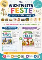 Vorschau - Arbeitsblätter - Religiöse Feste im Kirchenjahr – Komplettpaket | Arbeitsheft & Ausmalbuch | 35 Seiten für den Religionsunterricht - Deckblatt