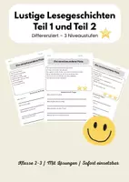 Vorschau - Arbeitsblätter - Materialpaket: Lesegeschichten für Klasse 2 mit Fragen - Deckblatt