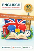 Vorschau - Unterrichtsreihen - Englisch Übungshefte & Lapbooks Paket – 10 Materialien Klasse 5-7 - Deckblatt