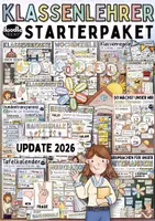 Vorschau - Arbeitsblätter - Klassenlehrer – STARTERPAKET Grundschule Lehrkraft Klassenleitung (+ Schulstart & Steckbrief) Willkommen - Deckblatt