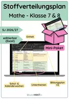 Vorschau - Lehrpläne/Lehrermaterial - Stoffverteilungspläne Mathematik – Klassen 7 & 8 (SJ 2026/27) - Deckblatt