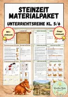 Vorschau - Arbeitsblätter - Die Steinzeit - komplette Unterrichtseinheit Kl. 5/6 - Altsteinzeit & Jungsteinzeit - Deckblatt