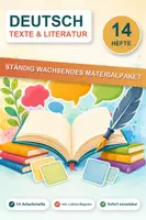 Vorschau - Arbeitsblätter - Deutsch Texte & Literatur Paket – 14 Arbeitshefte: Märchen, Romane & Schreiben - Deckblatt