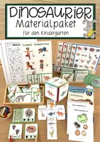 Vorschau - Mal- und Bastelvorlagen - Dinosaurier Materialpaket für den Kindergarten und die Vorschule - Deckblatt