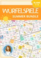 Vorschau - Spiele - Würfelspiele 🎲 Sommerferien | BUNDLE (Summer Holidays / Back to School) Wachsendes Material - Deckblatt