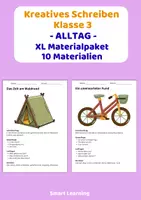 Vorschau - Stundenentwürfe - XL Materialpaket Kreatives Schreiben Klasse 3 Alltag - 10 Materialien - Deckblatt