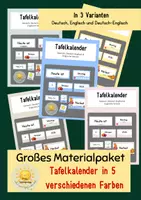 Vorschau - Präsentationen/Tafelbilder - Materialpaket Tafelkalender – Datum, Wochentage, Monate, Jahreszeiten & Wetter | 5 Farben - Deckblatt