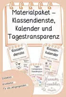 Vorschau - Poster - Materialpaket - Klassendienste, Klassenkalender, Tagestransparenz - Deckblatt