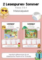Vorschau - Arbeitsblätter - Materialpaket / Bundle: 2 Lesespuren Sommer - Badesee, Ferienlager (Klasse 3, 4) Lesen üben - Deckblatt