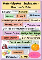 Vorschau - Stundenentwürfe - Wachsendes Materialpaket - Sachtexte rund um's Jahr - Leseverstehen - Deckblatt