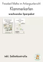Vorschau - Stationenlernen - wachsendes Materialpaket Klammerkarten Mathe 1. Klasse - Deckblatt