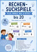 Vorschau - Spiele - Materialpaket Rechen-Merkspiele bis 20 – mit Plus, Minus, Mal & Geteilt | 96 Karten - Deckblatt