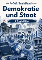 Vorschau - Arbeitsblätter - Demokratie & Staat – 6 Arbeitsblätter zu Grundgesetz, Staatsaufbau, Parteien, Gewaltenteilung und Föderalismus - Deckblatt