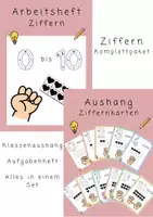 Vorschau - Arbeitsblätter - Zahlen-Komplettpaket: Arbeitsheft + Ziffernkarten-Aushang (0–10) - Deckblatt