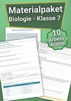 Vorschau - Arbeitsblätter - Materialpaket - Biologie Klasse 7 - Arbeitsblätter - Deckblatt