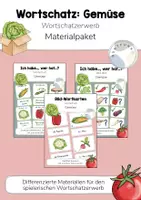 Vorschau - Spiele - Materialpaket / Bundle: Wortschatz-Training Gemüse - Wortschatzerwerb: Bild-Wortkarten, Ich habe, wer hat?, Lesespiel, Wortschatzspiel (DaZ/DaF) - Deckblatt