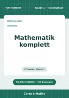 Vorschau - Arbeitsblätter - Mathematik komplett — Klasse 1 · 90 Arbeitsblätter mit Lösungen - Deckblatt