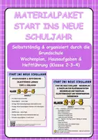 Vorschau - Mal- und Bastelvorlagen - Materialpaket Selbstständig & organisiert durch die Grundschule Wochenplan, Hausaufgaben & Heftführung (Klasse 2–3-4) - Deckblatt