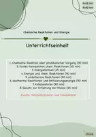 Vorschau - Stundenentwürfe - Chemische Reaktionen und Energie - Unterrichtseinheit inkl. Kompetenzraster - Deckblatt