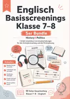 Vorschau - Arbeitsblätter - Englisch Basisscreenings Klasse 7–8 – 5er Bundle - Deckblatt
