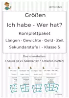 Vorschau - Spiele - Ich habe – Wer hat? | Größen umrechnen – Komplettpaket (Klasse 5) - Deckblatt