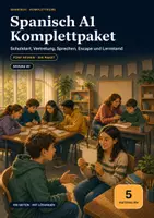 Vorschau - Spiele - Spanisch A1 Komplettpaket – Schulstart, Vertretung, Sprechen, Escape & Lernstand - Deckblatt