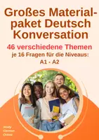 Vorschau - Stundenentwürfe - DAF/DAZ Materialpaket - 𝟒𝟖 Konversationsthemen A1 - A2, Daf, Daz, Konversation, Deutsch, Sprechübung - Deckblatt